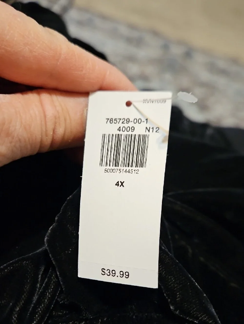 Old Navy Black Velvet V-Neck Button Front Blouse